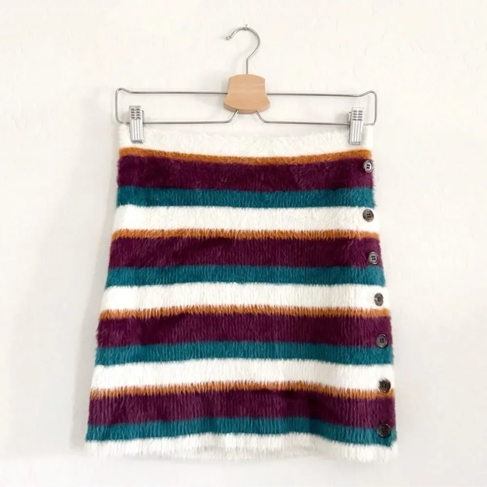 NWT Free People Ciara Sweater Mini Skirt / Fig Jam Combo Size M
